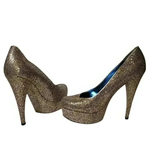 Enzo Angiolini Glitter Multicolor Closed Toe Heeled Pumps US 7.5 Holiday Disco - Picture 10 of 10
